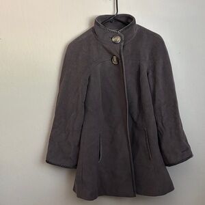 Boden Charcoal Trench Wool Coat size US 4 UK 8